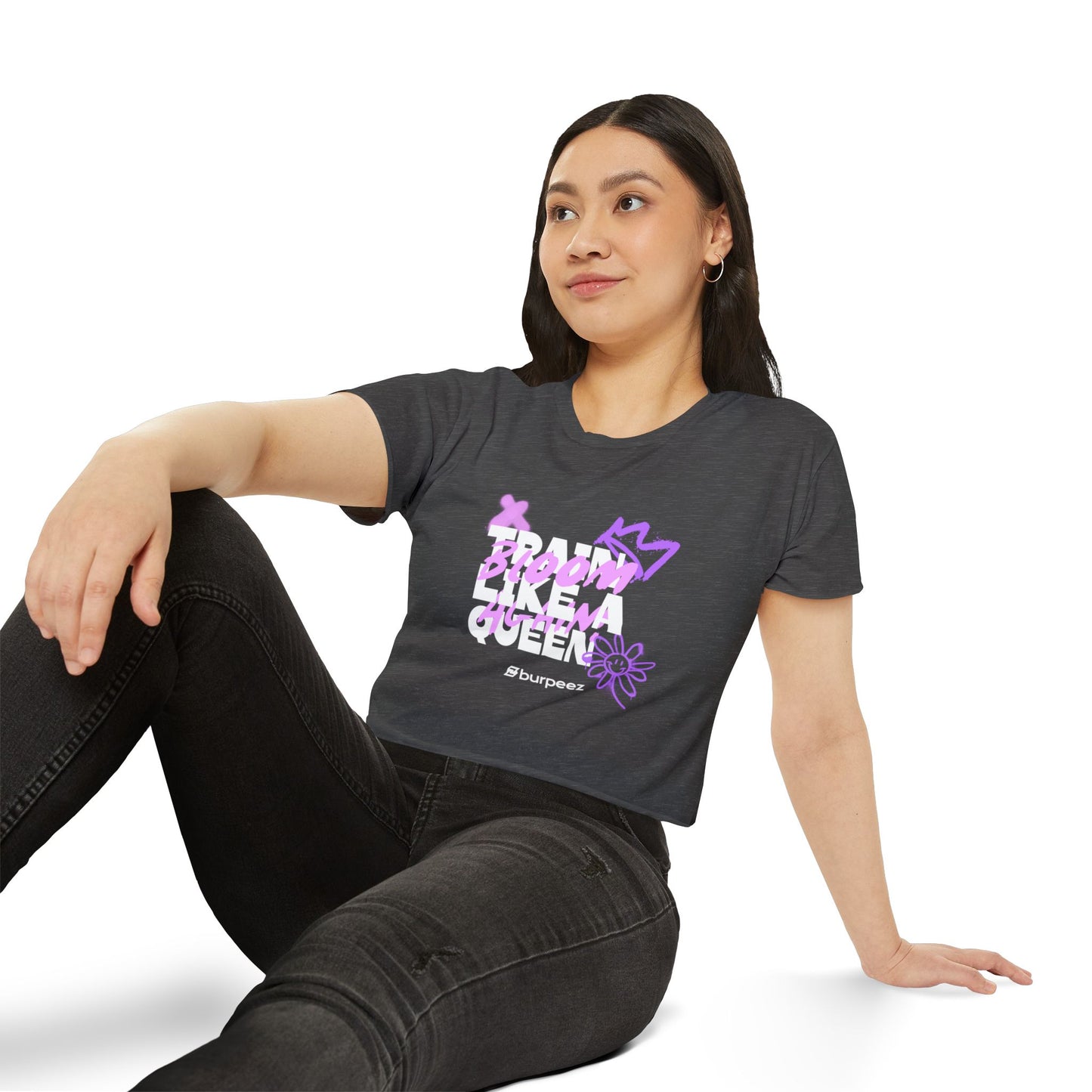 Crop top Femme “Train Like a Queen”