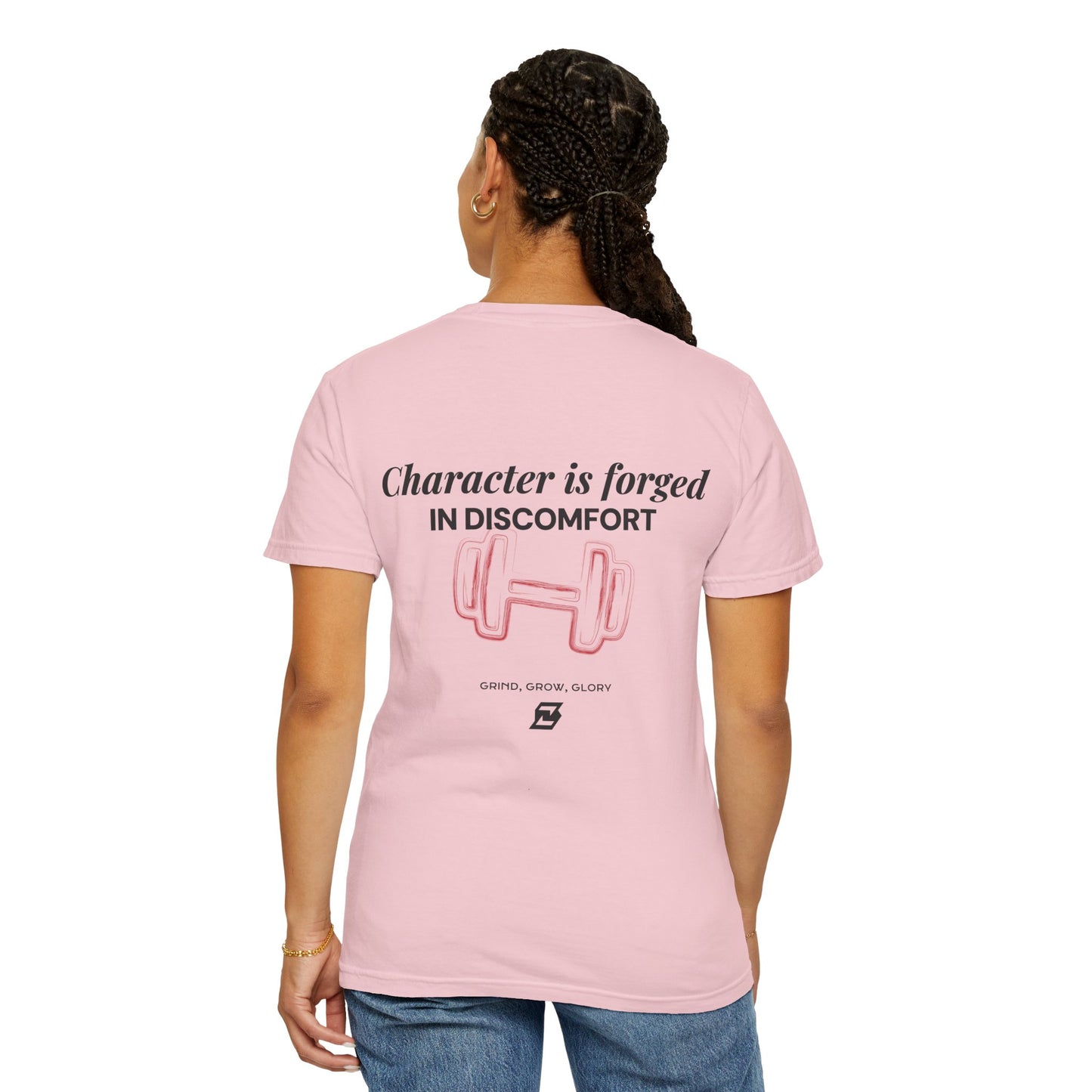 T-shirt unisex Design « Character is forged in discomfort »