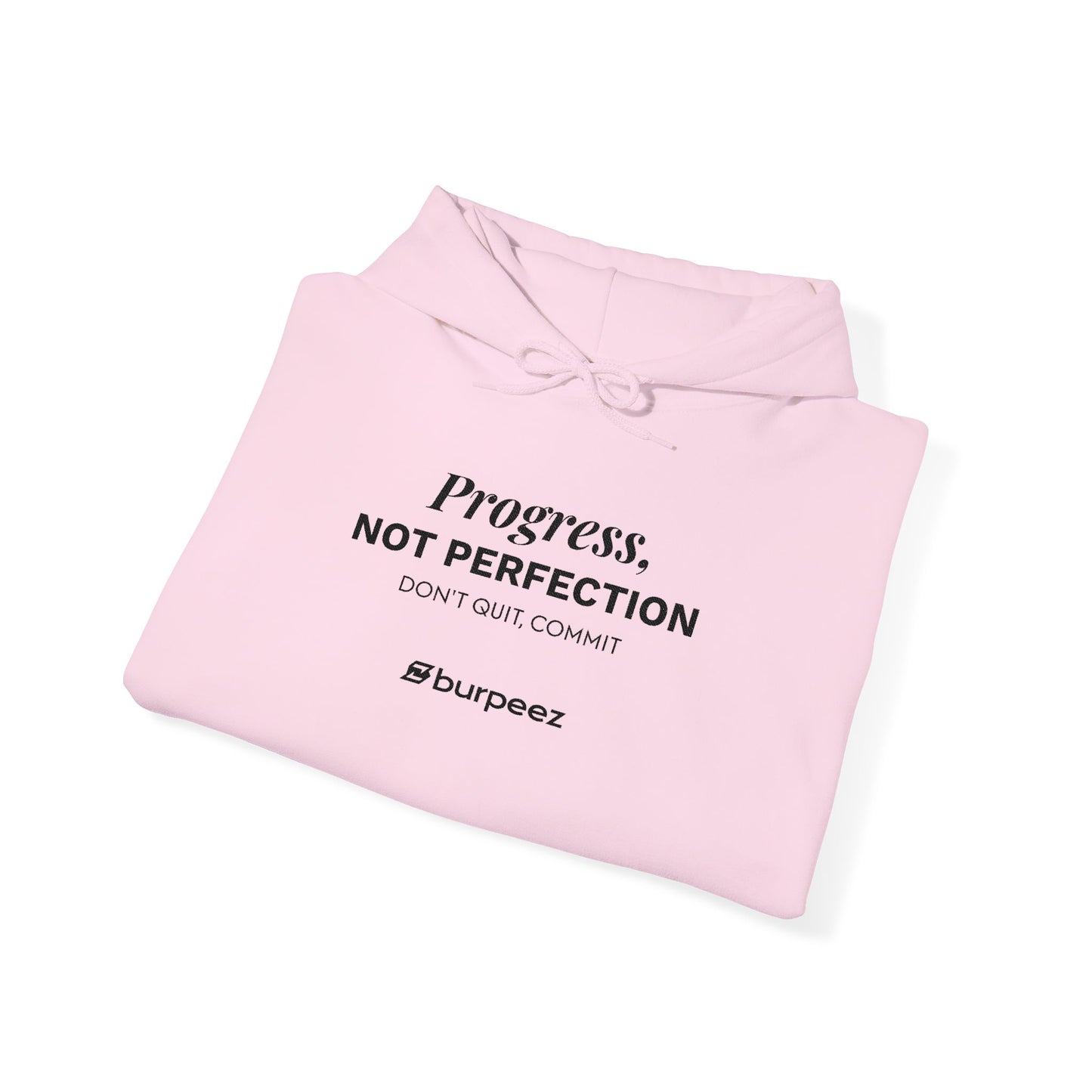Hoodie unisex brodé « Progress not perfection »