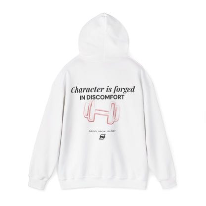 Hoodie unisex Design « Character is forged in discomfort »