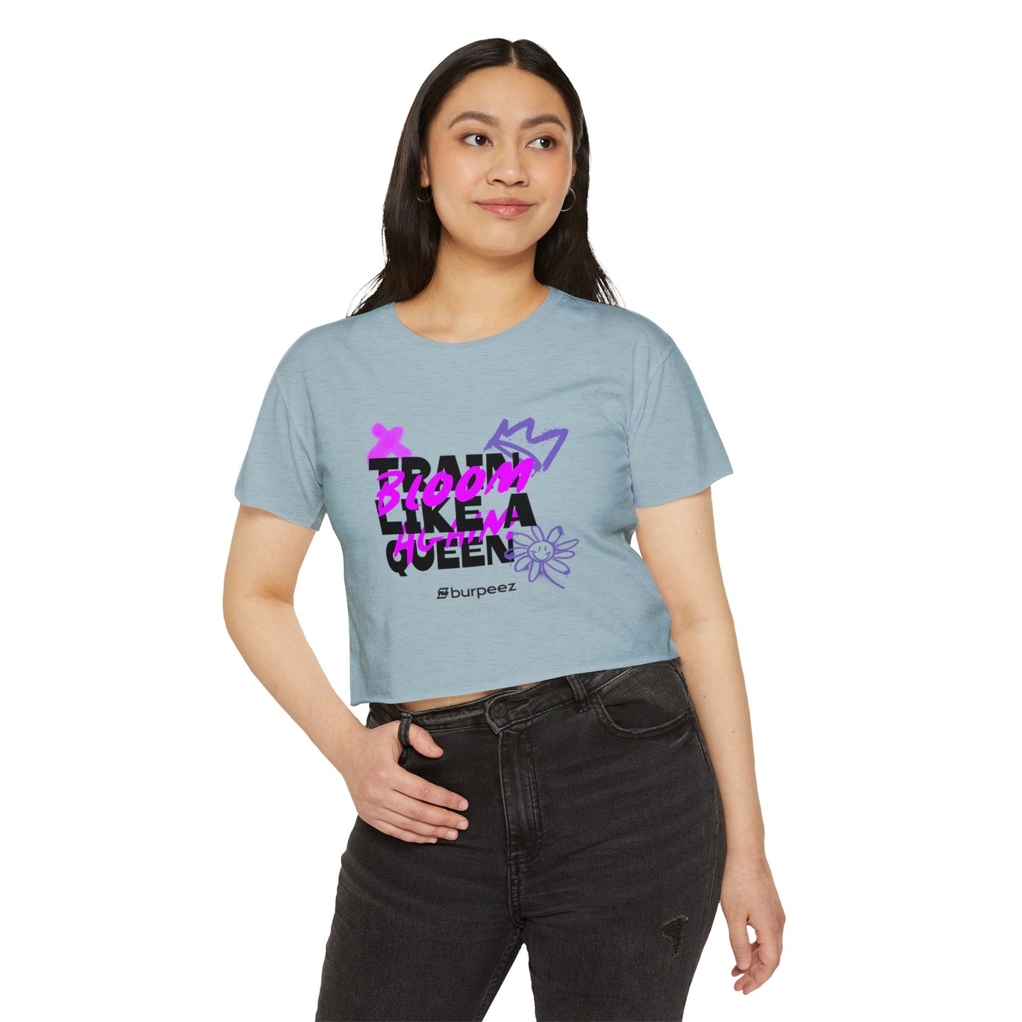 Crop top Femme “Train Like a Queen”