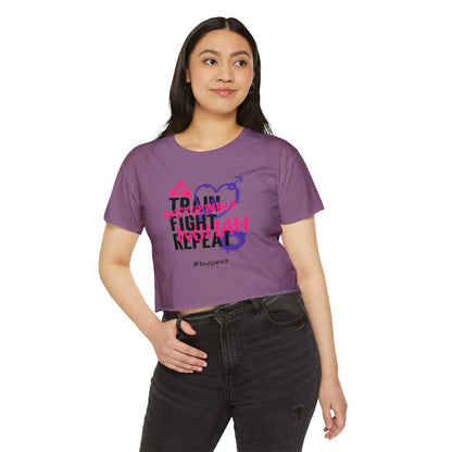 Crop top Femme “Train Fight Repeat”