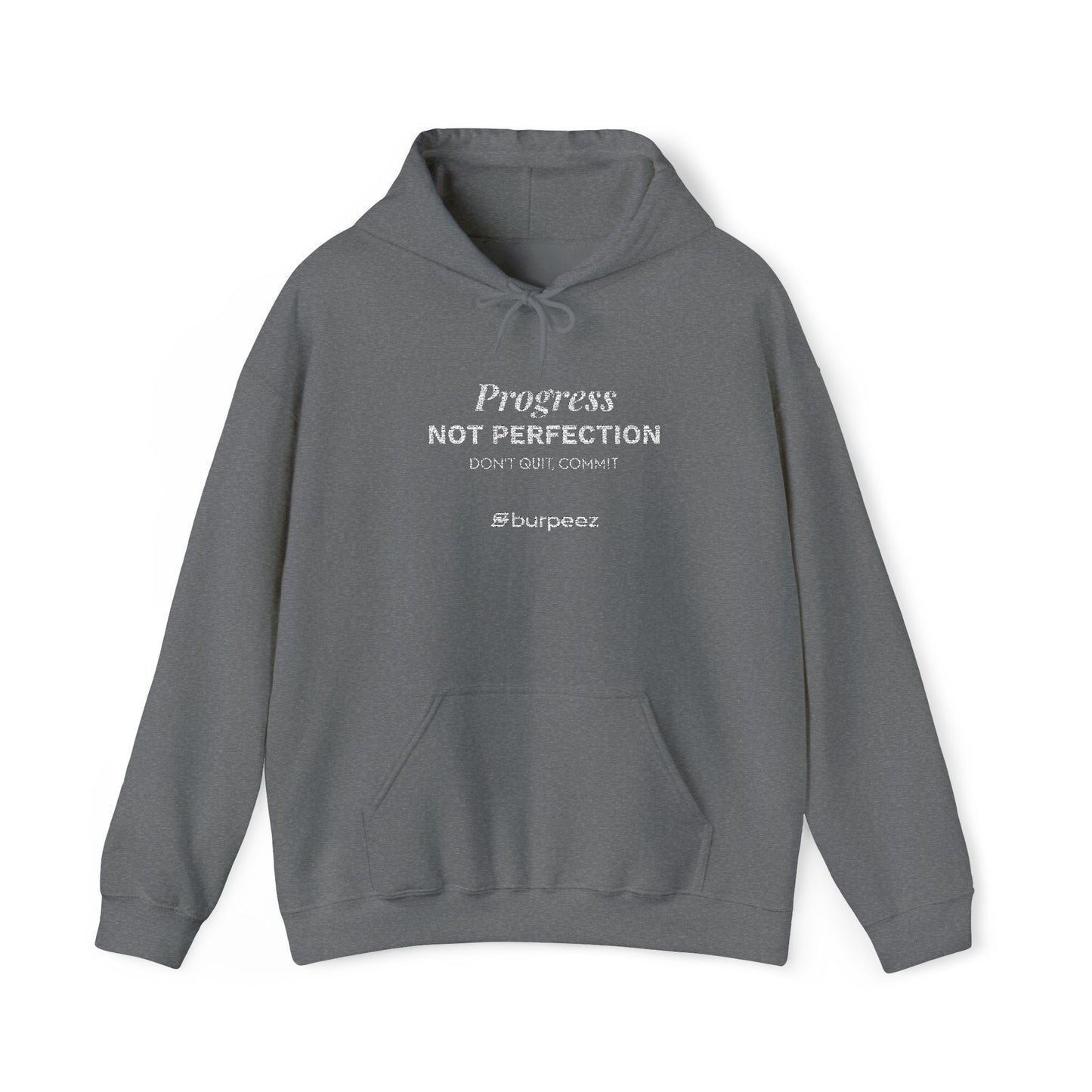 Hoodie unisex brodé « Progress not perfection »