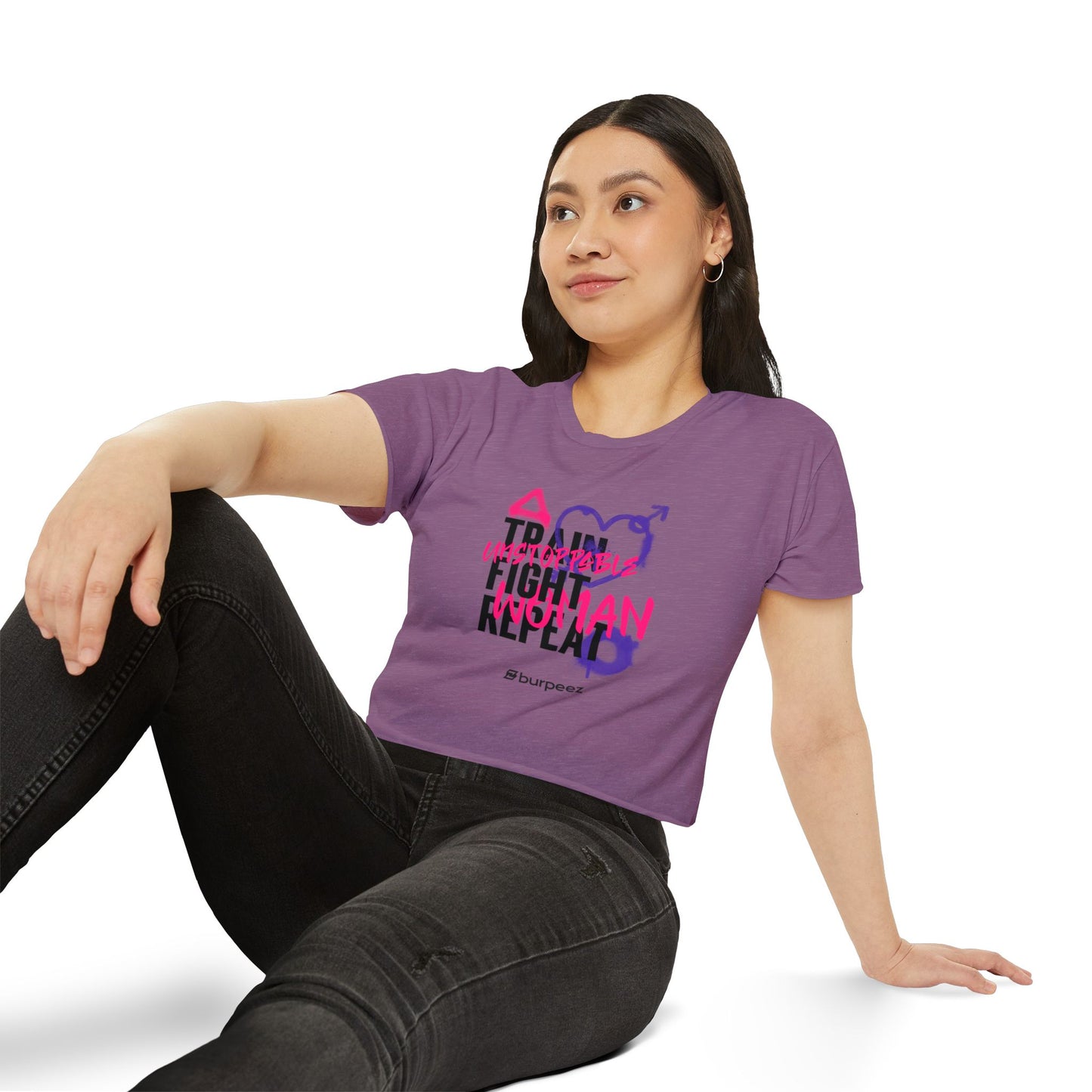 Crop top Femme “Train Fight Repeat”