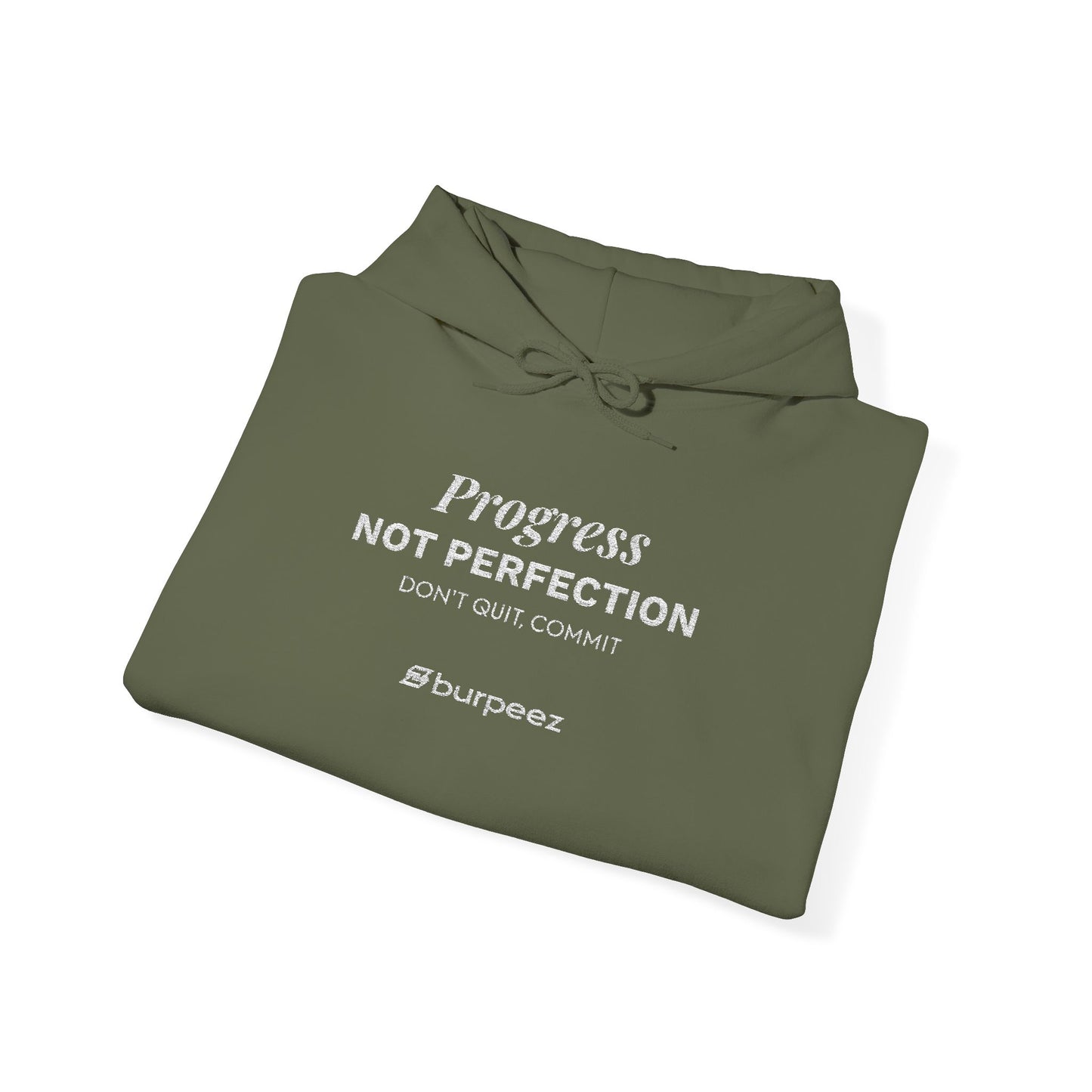 Hoodie unisex brodé « Progress not perfection »