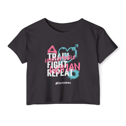 Crop top Femme “Train Fight Repeat”