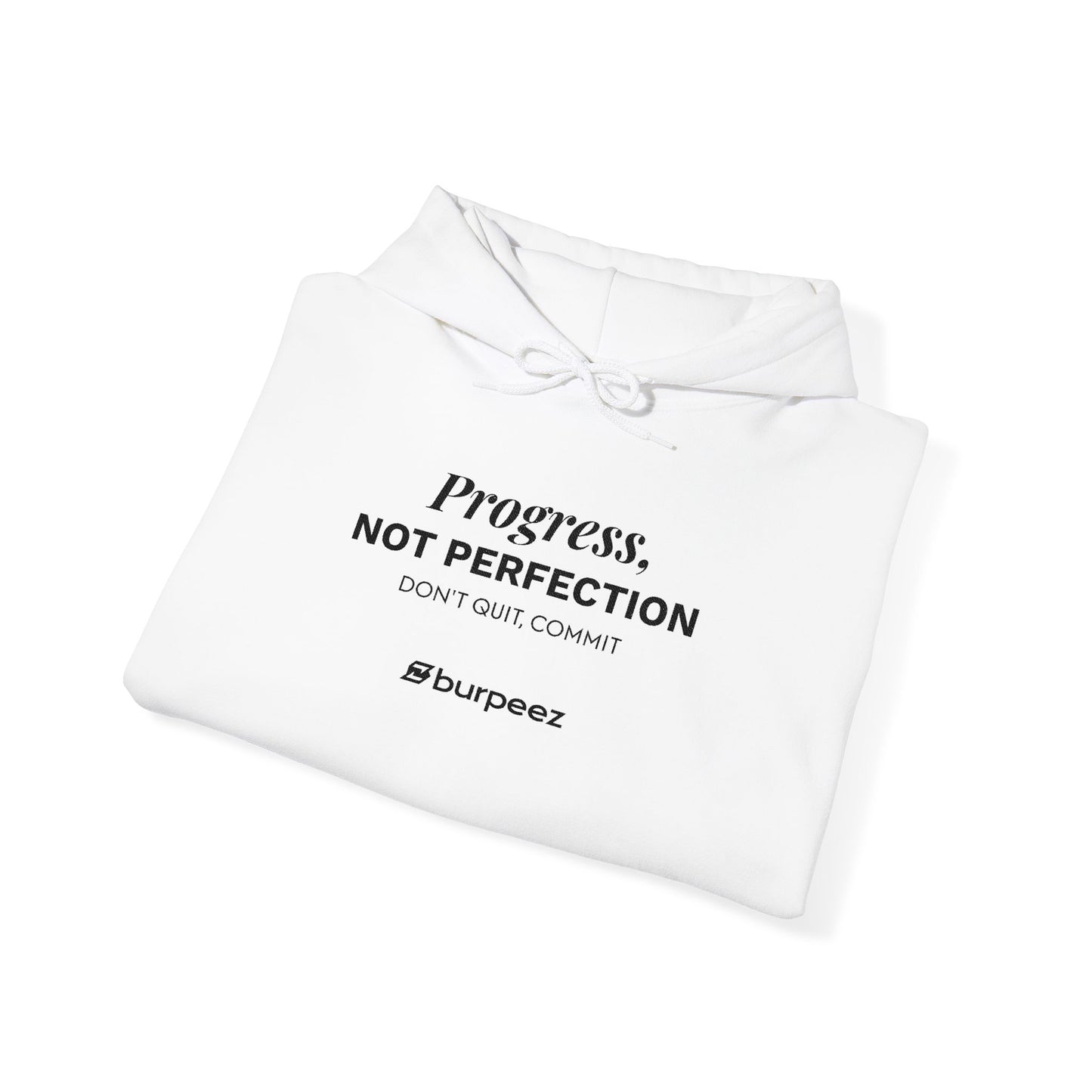 Hoodie unisex brodé « Progress not perfection »