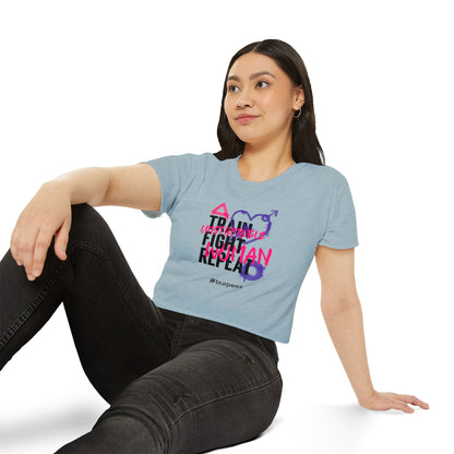 Crop top Femme “Train Fight Repeat”