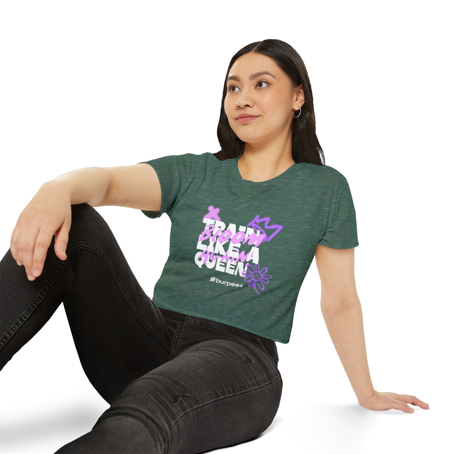 Crop top Femme “Train Like a Queen”