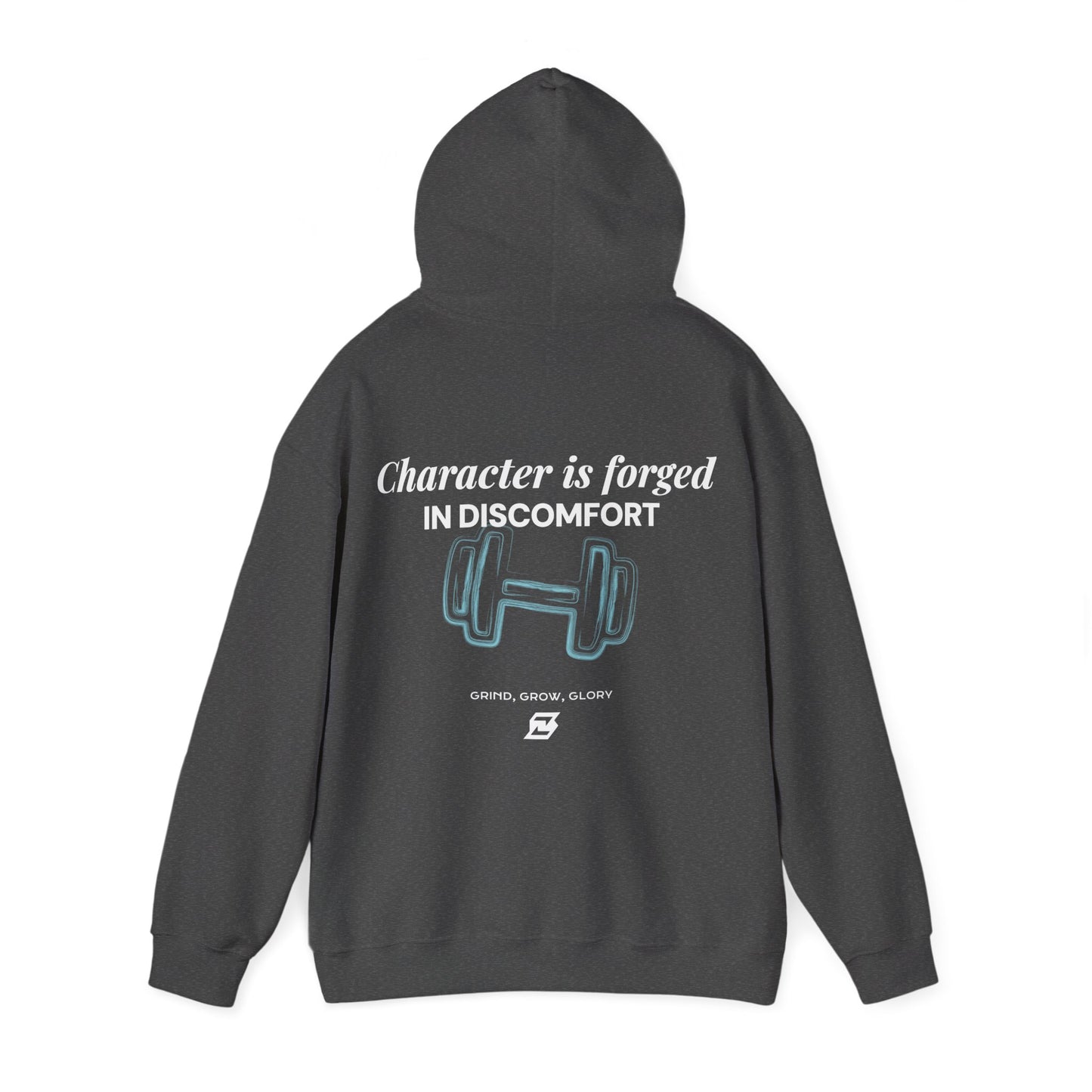 Hoodie unisex Design « Character is forged in discomfort »