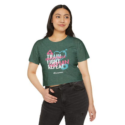 Crop top Femme “Train Fight Repeat”
