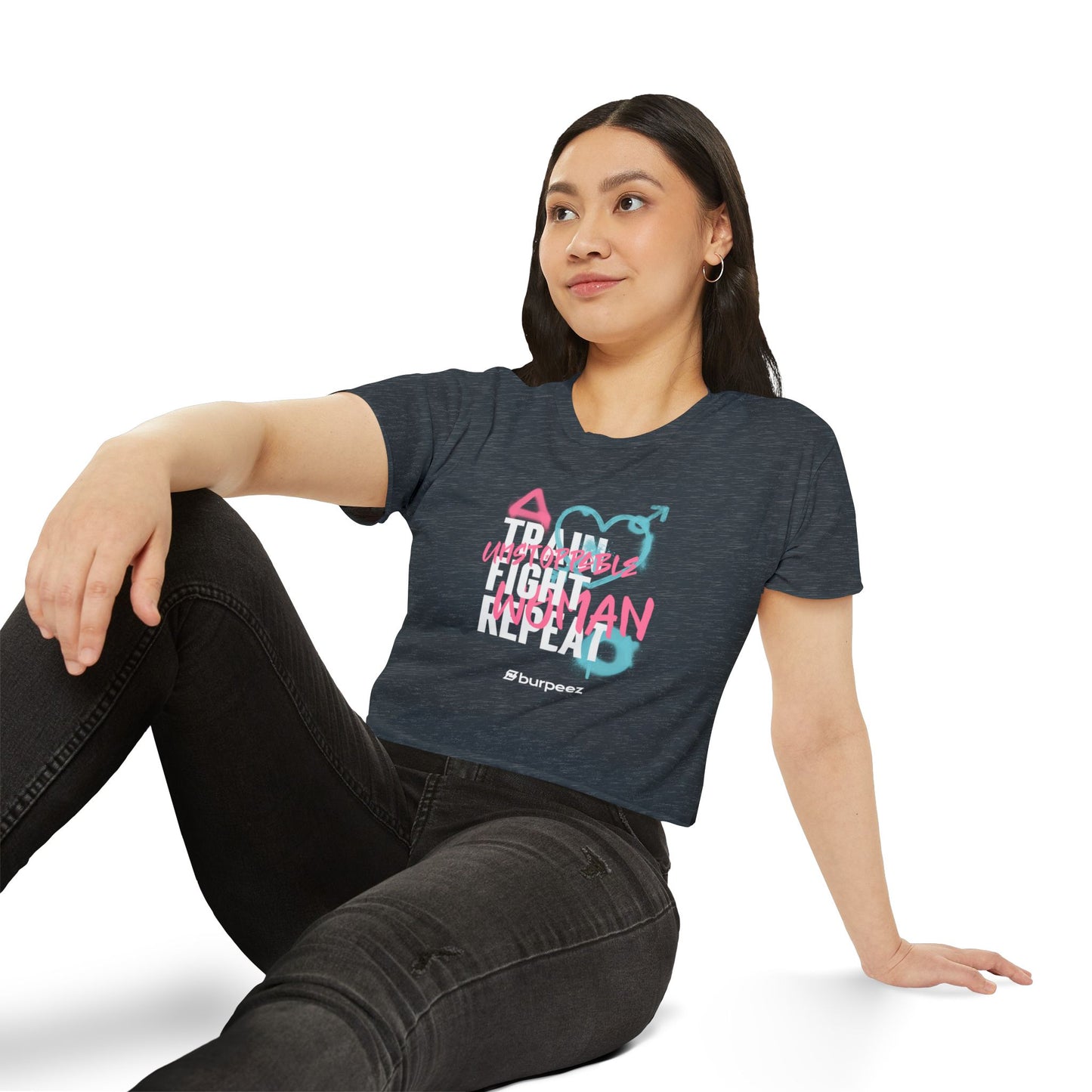 Crop top Femme “Train Fight Repeat”