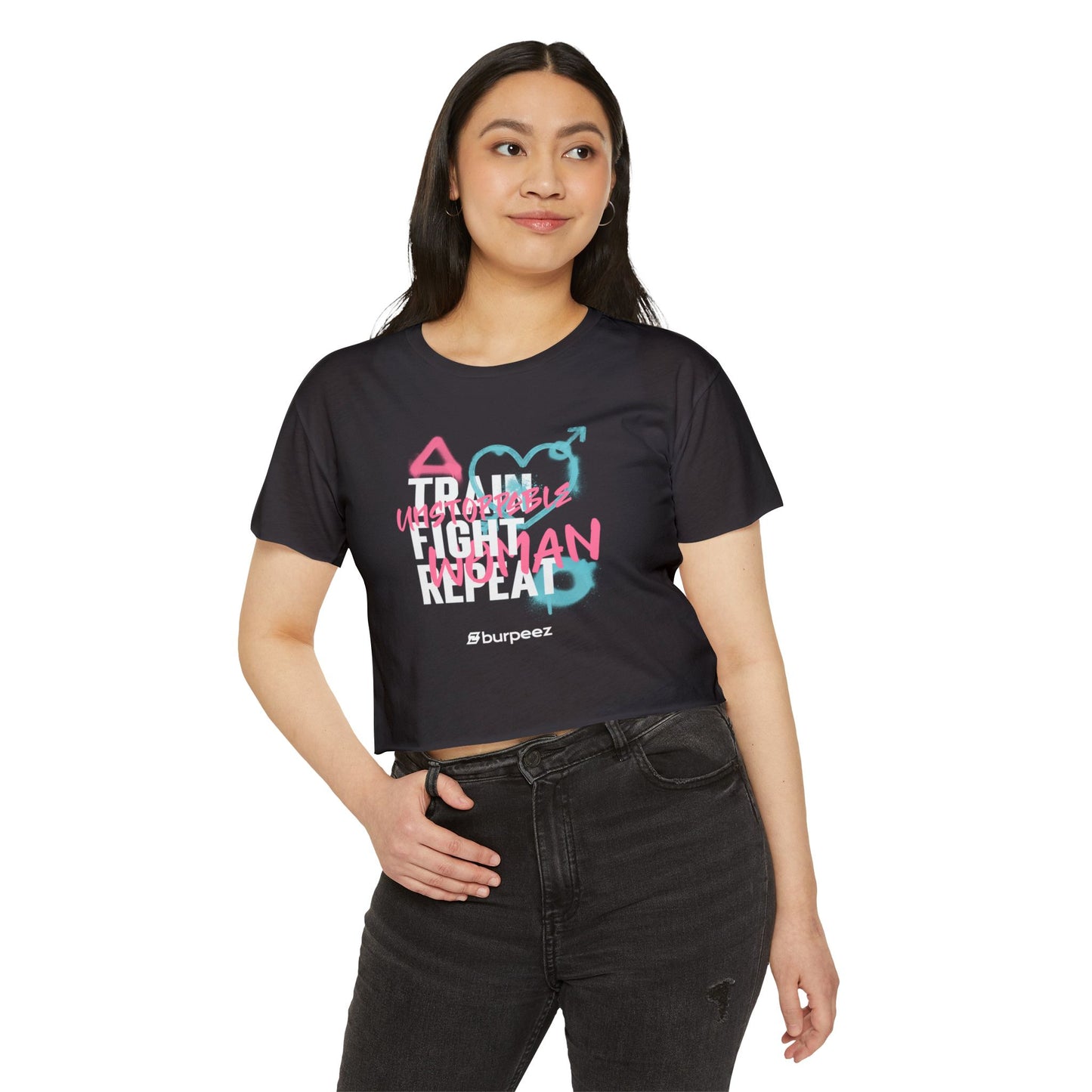 Crop top Femme “Train Fight Repeat”