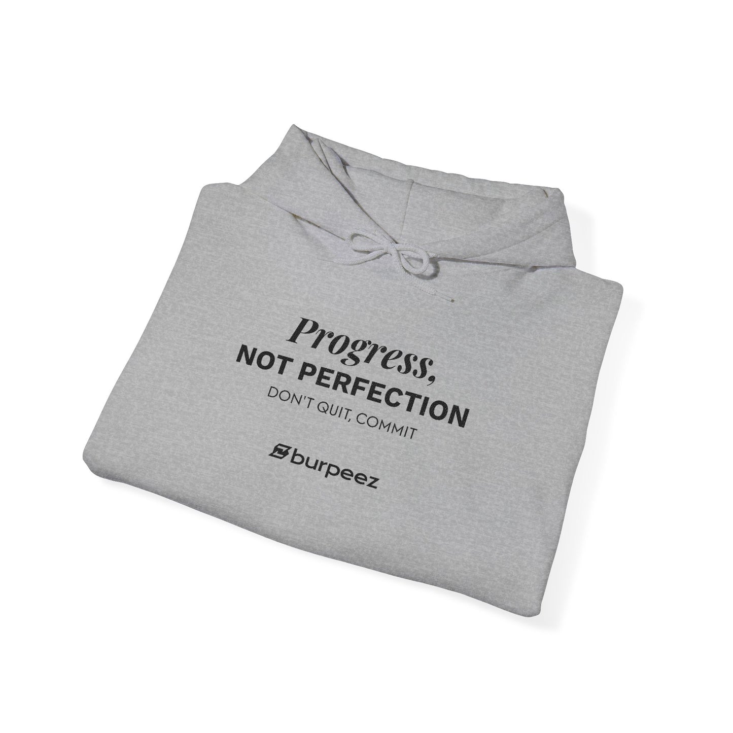 Hoodie unisex brodé « Progress not perfection »