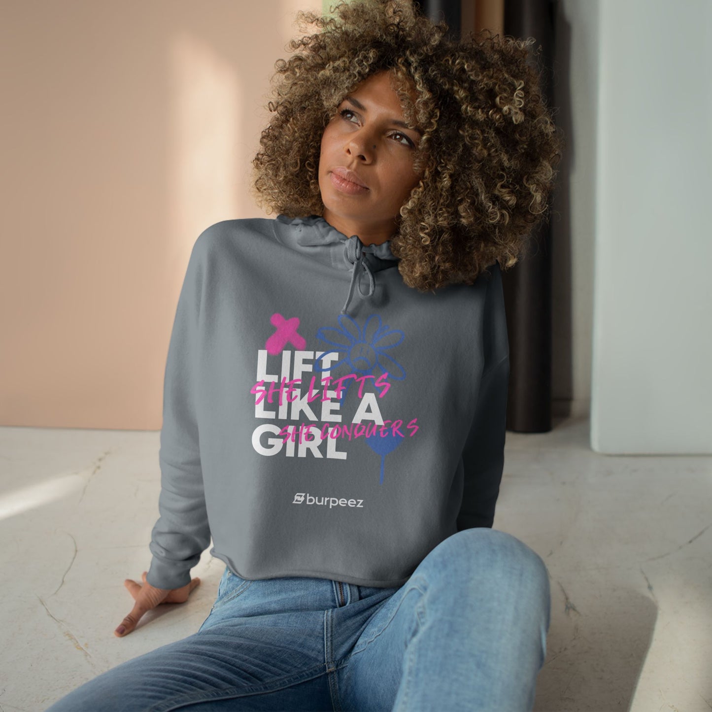 Crop hoodie Femme “Lift Like a Girl”