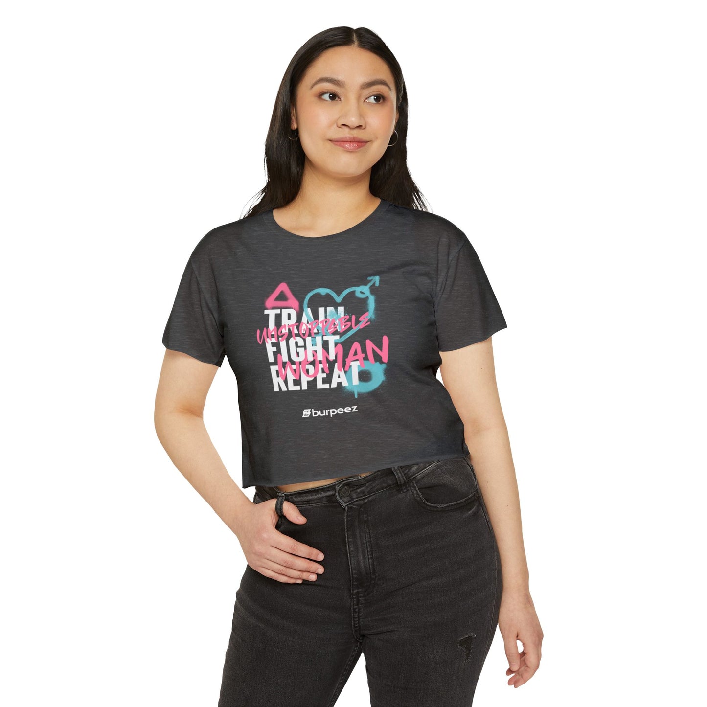 Crop top Femme “Train Fight Repeat”