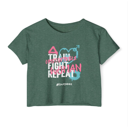 Crop top Femme “Train Fight Repeat”