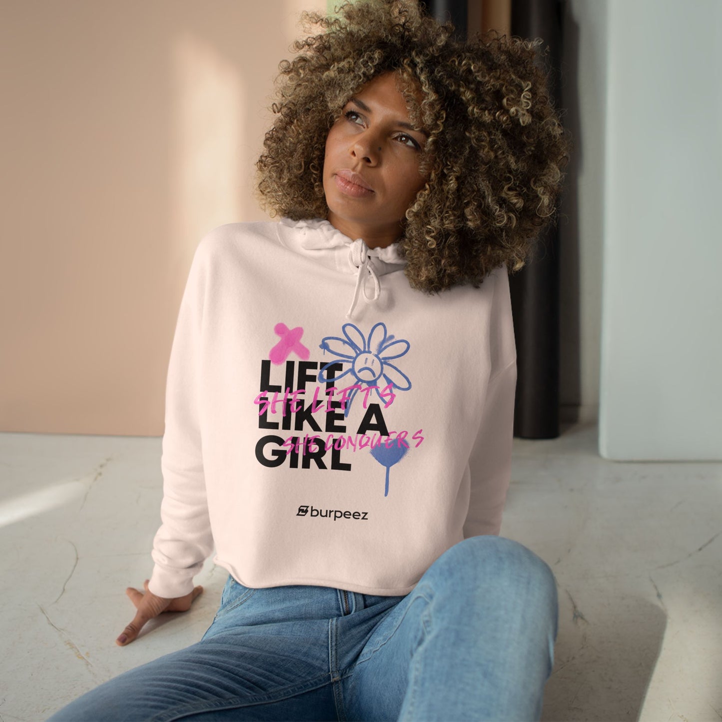 Crop Hoodie Femme "Lift Like A Girl"