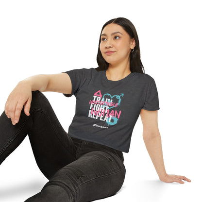 Crop top Femme “Train Fight Repeat”