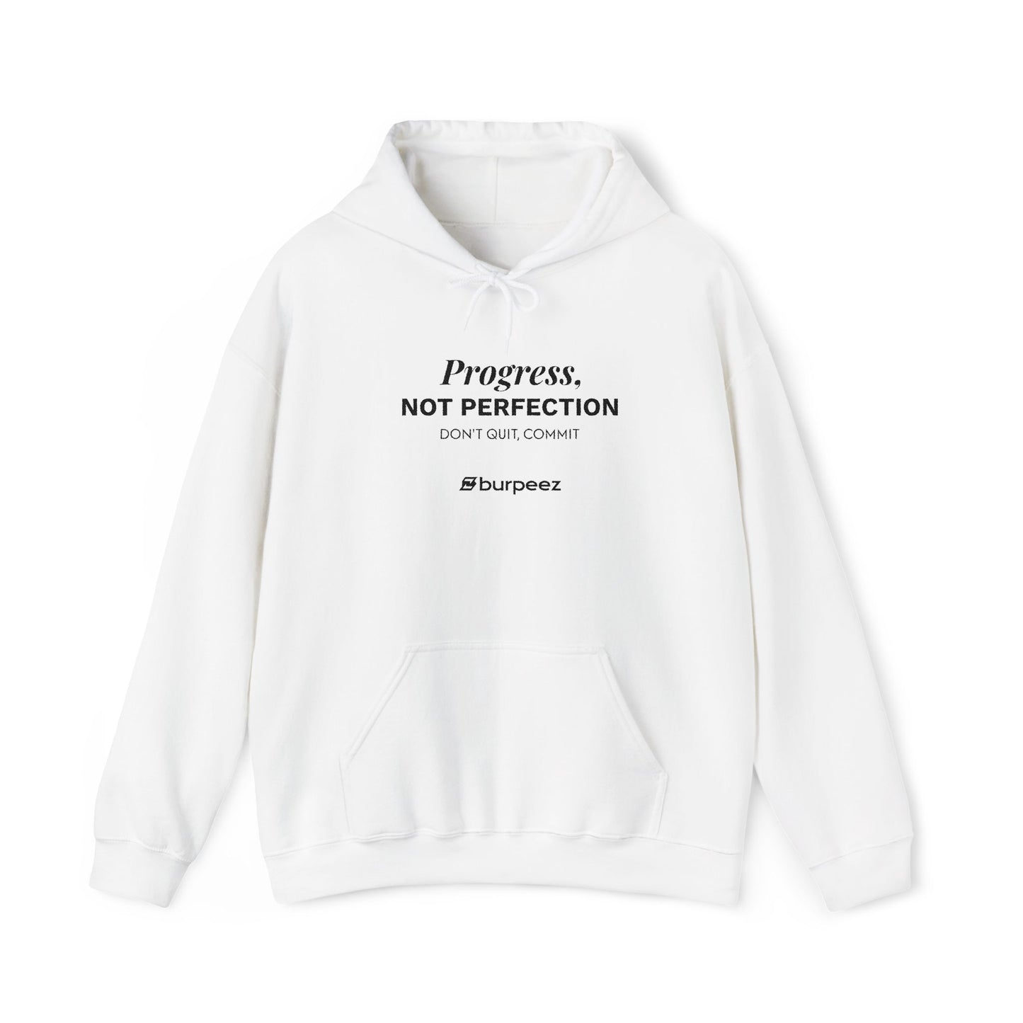 Hoodie unisex brodé « Progress not perfection »