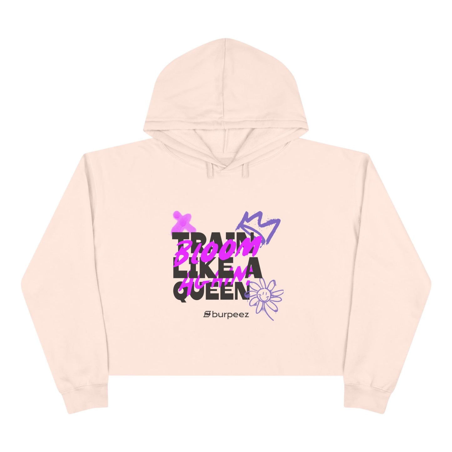 Crop hoodie Femme “Train Like a Queen”