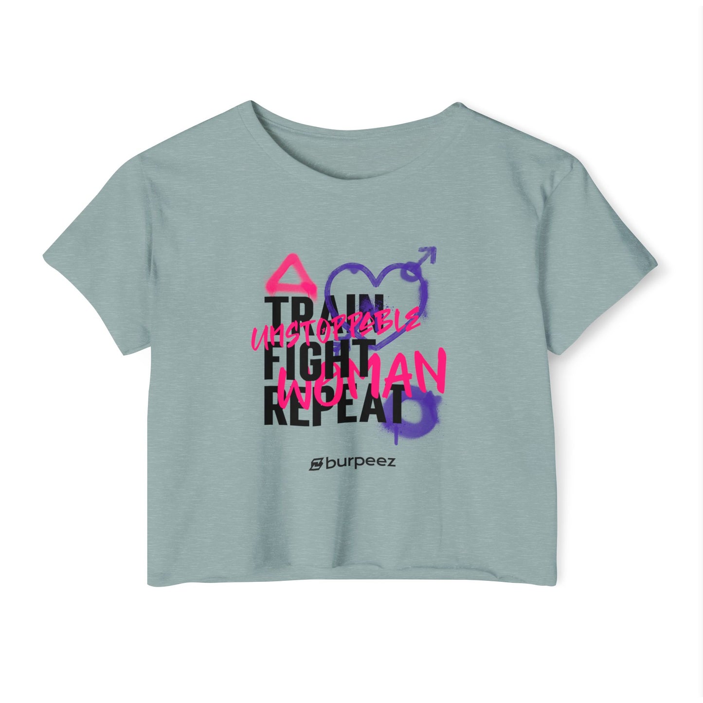 Crop top Femme “Train Fight Repeat”