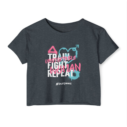 Crop top Femme “Train Fight Repeat”
