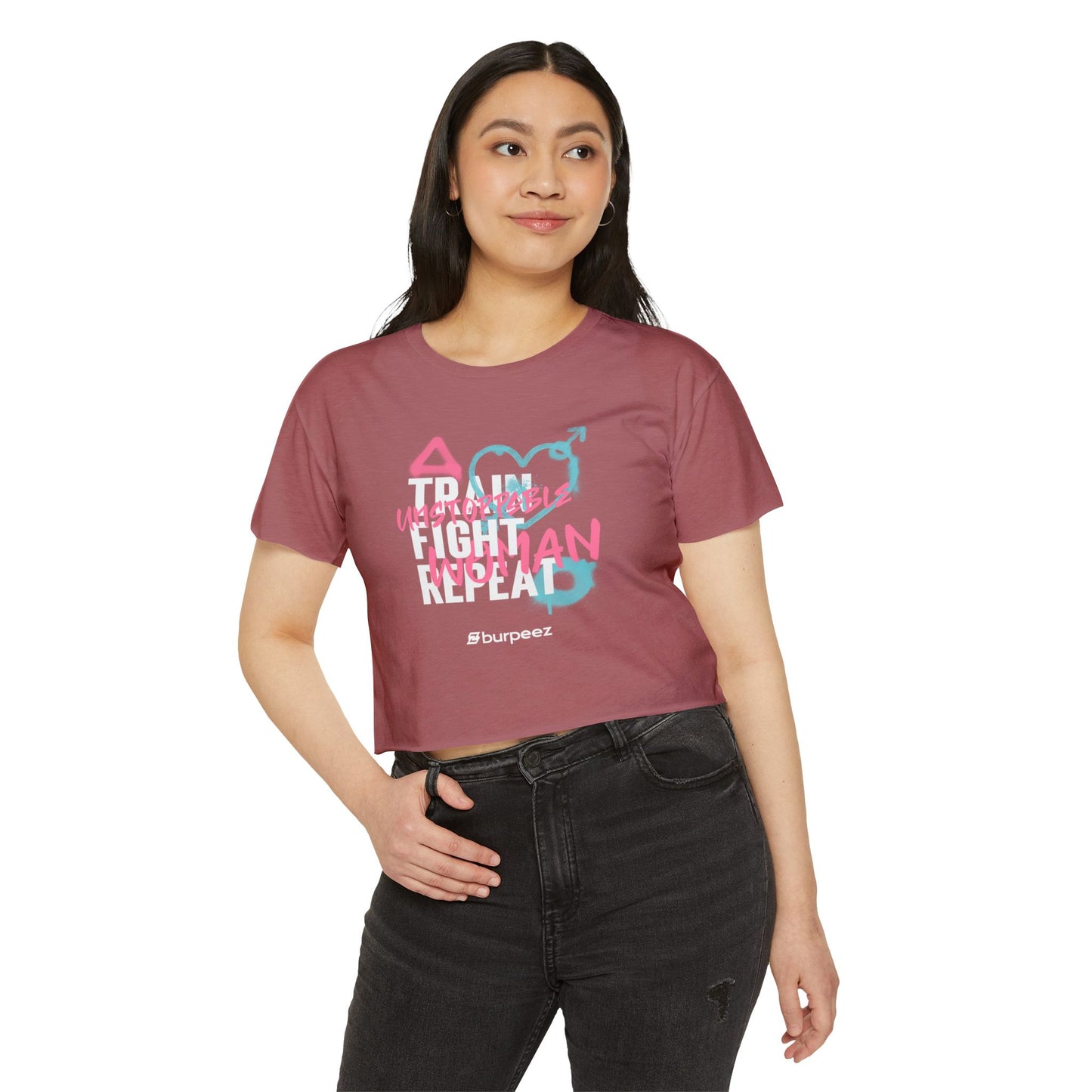 Crop top Femme “Train Fight Repeat”