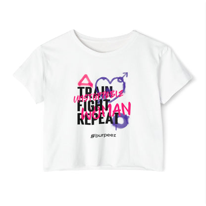 Crop top Femme “Train Fight Repeat”