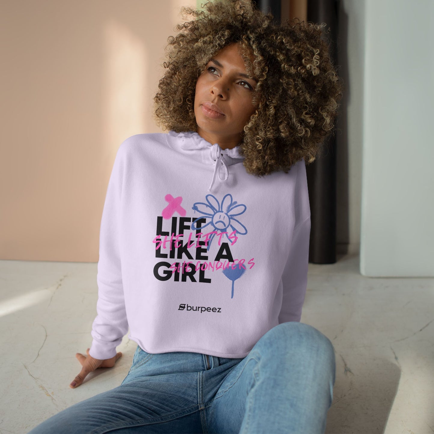 Crop Hoodie Femme "Lift Like A Girl"