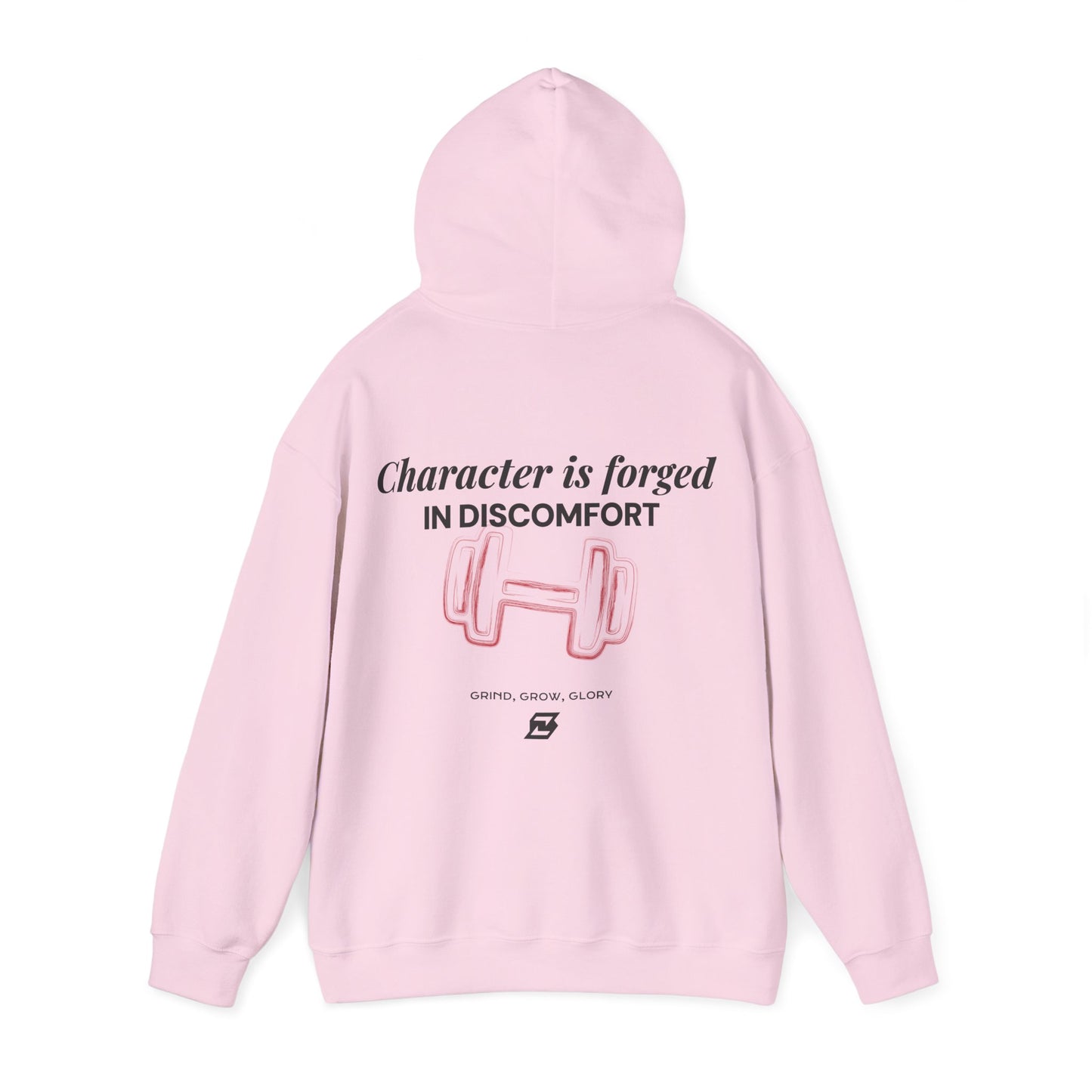 Hoodie unisex Design « Character is forged in discomfort »