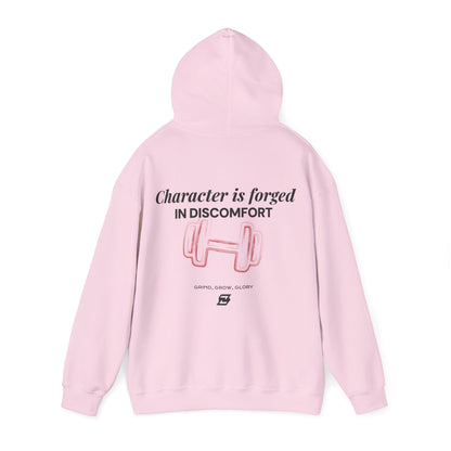 Hoodie unisex Design « Character is forged in discomfort »