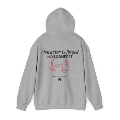 Hoodie unisex Design « Character is forged in discomfort »