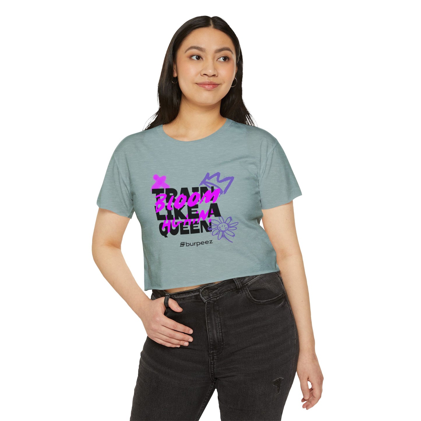 Crop top Femme “Train Like a Queen”