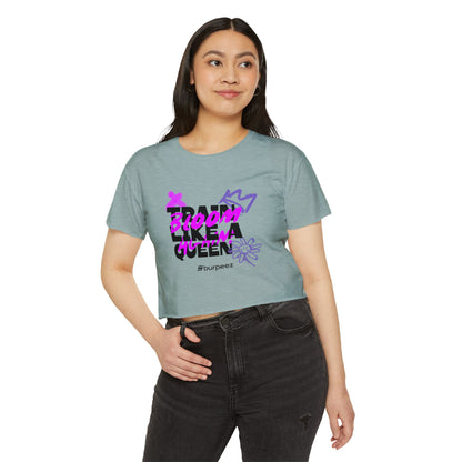 Crop top Femme “Train Like a Queen”