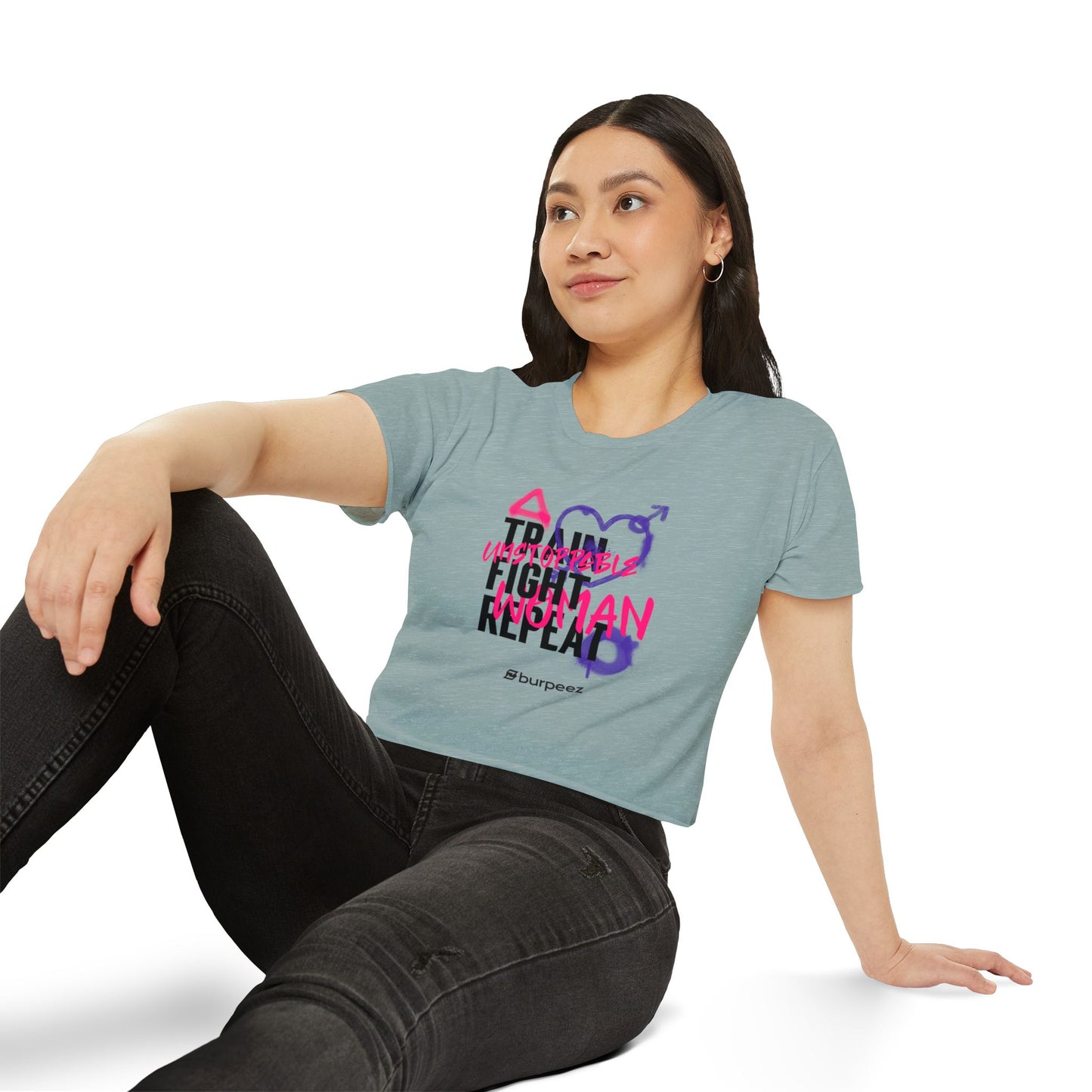 Crop top Femme “Train Fight Repeat”