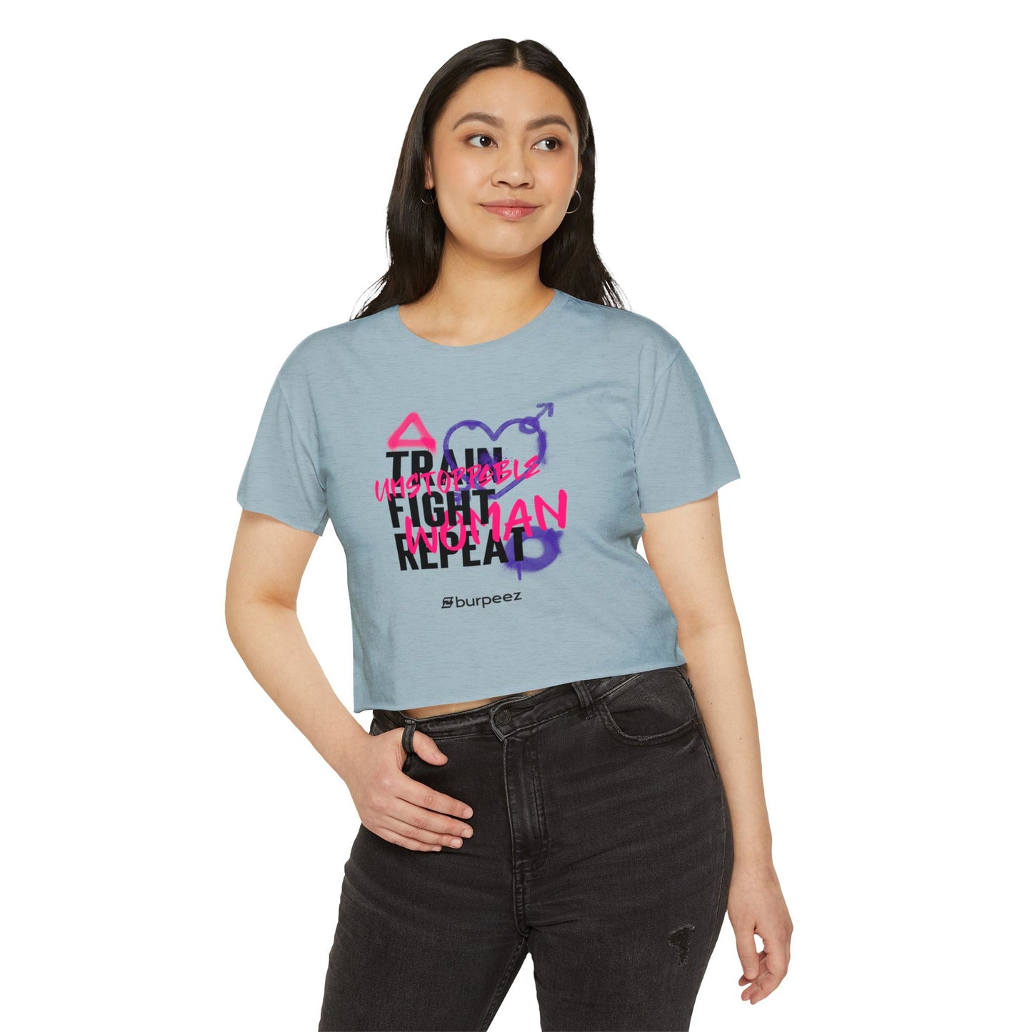 Crop top Femme “Train Fight Repeat”