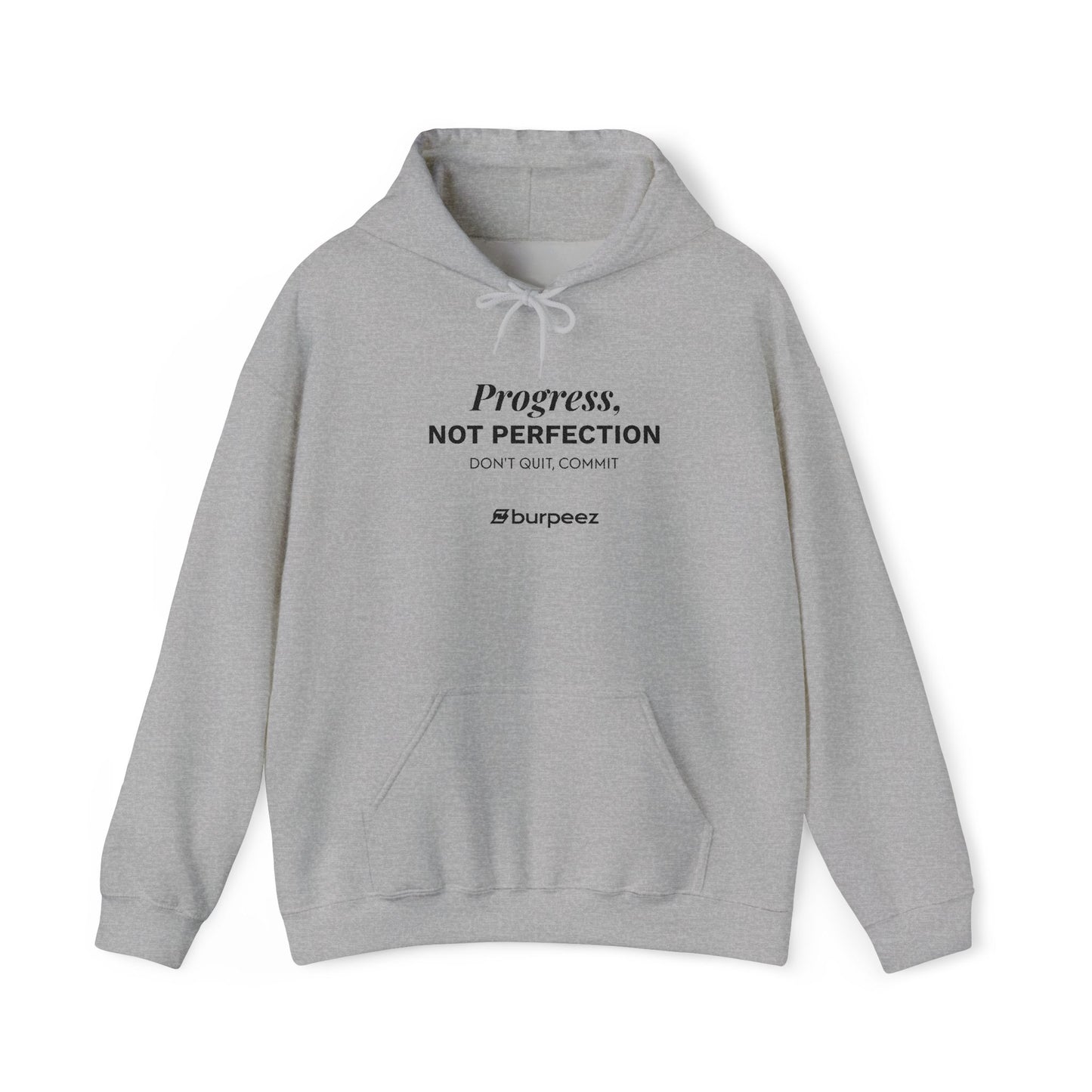 Hoodie unisex brodé « Progress not perfection »