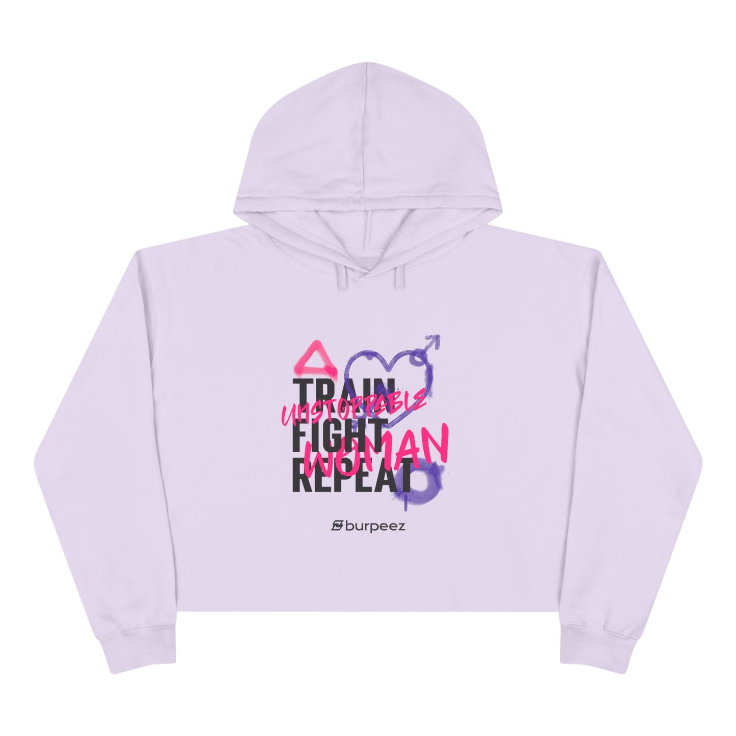 Crop hoodie femme « Train Fight Repeat »
