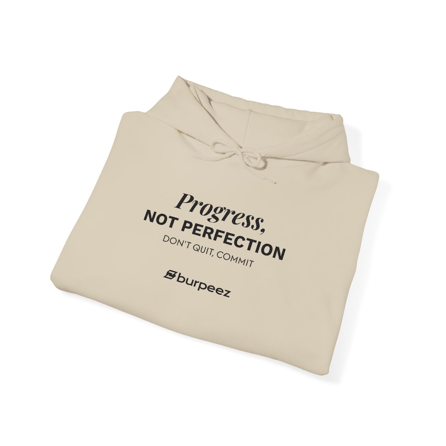 Hoodie unisex brodé « Progress not perfection »