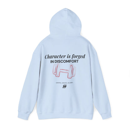 Hoodie unisex Design « Character is forged in discomfort »