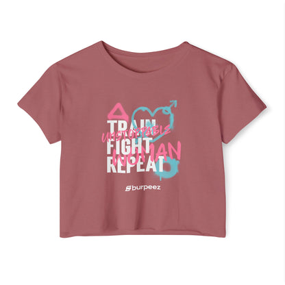 Crop top Femme “Train Fight Repeat”
