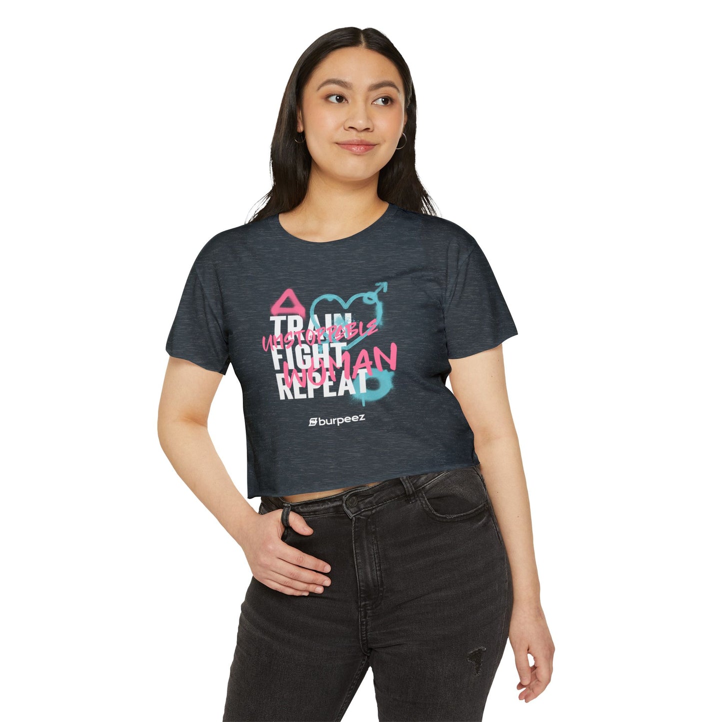 Crop top Femme “Train Fight Repeat”