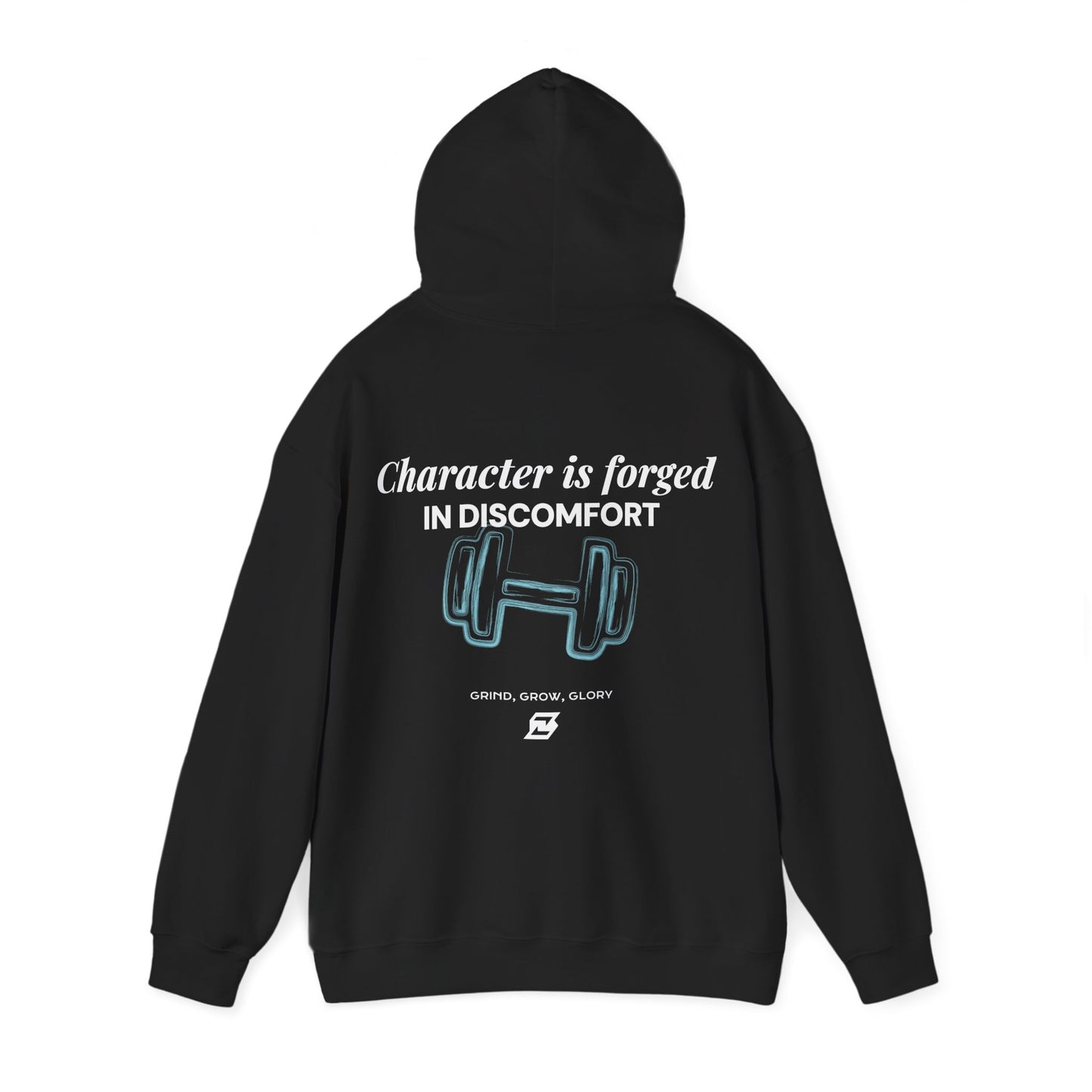 Hoodie unisex Design « Character is forged in discomfort »