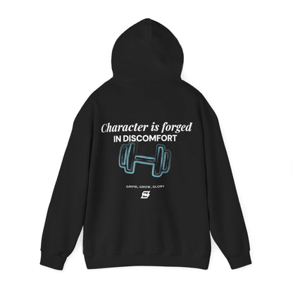 Hoodie unisex Design « Character is forged in discomfort »