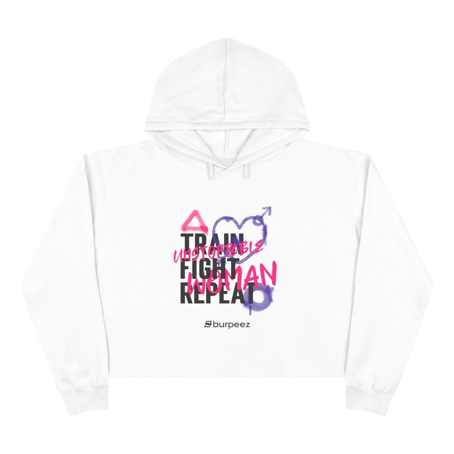 Crop hoodie femme « Train Fight Repeat »