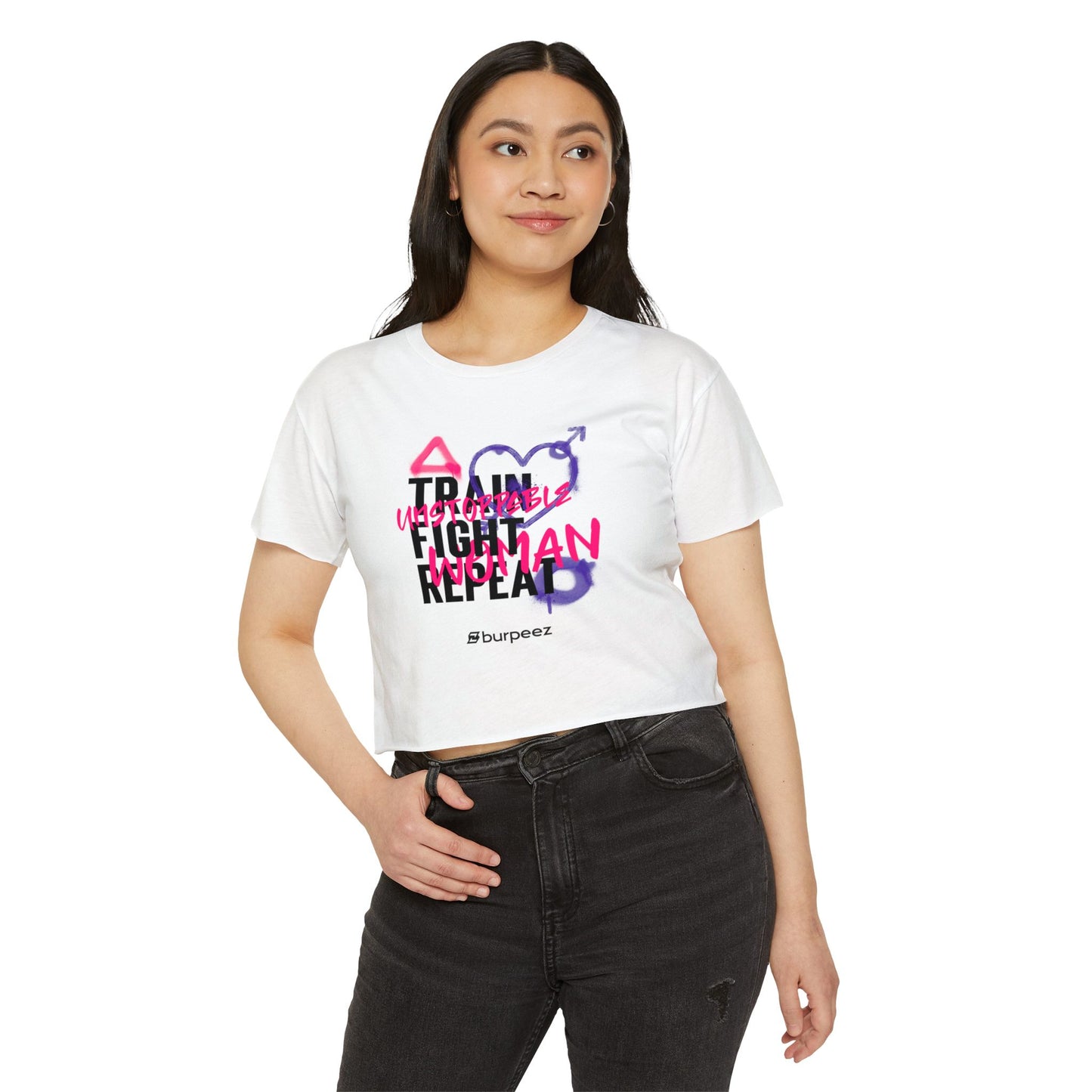 Crop top Femme “Train Fight Repeat”