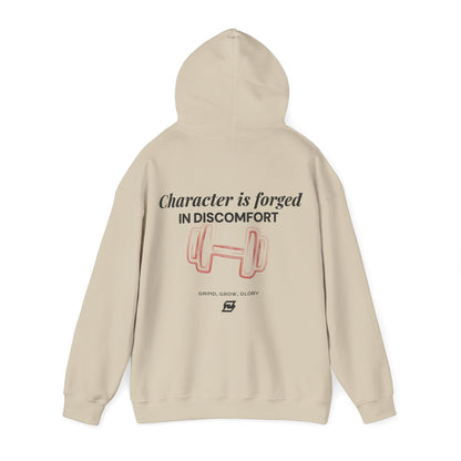 Hoodie unisex Design « Character is forged in discomfort »