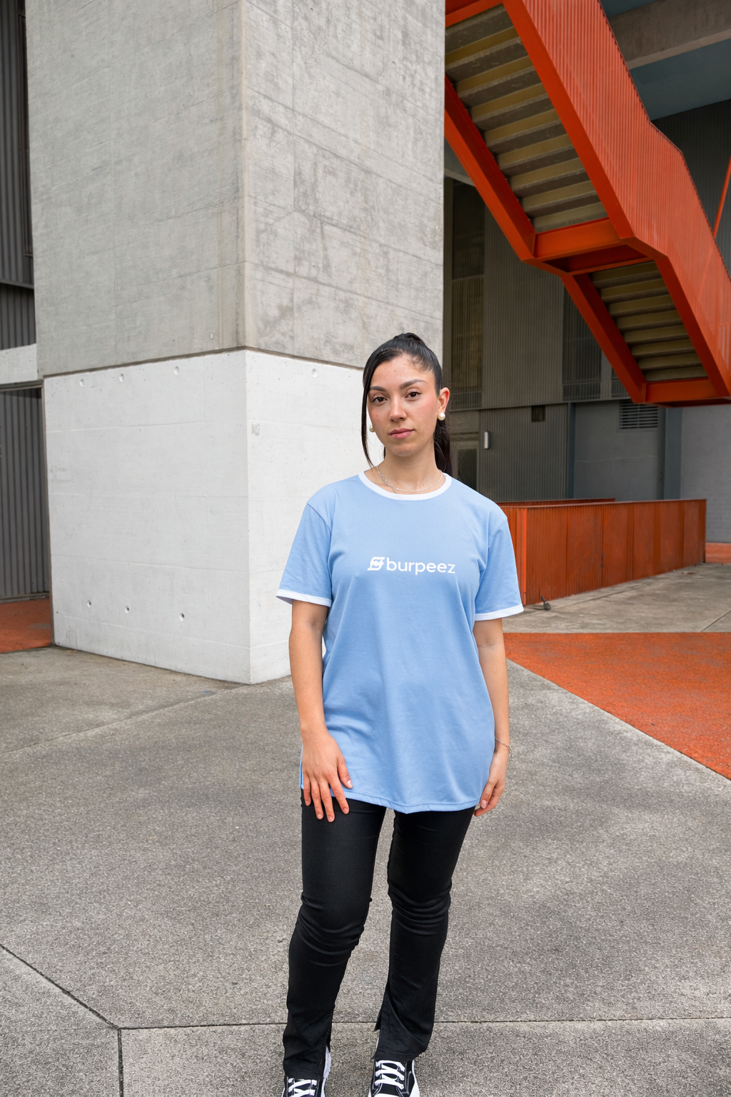 T-shirt technique Bleu ciel / Blanc Burpeez x CrossfitRollon