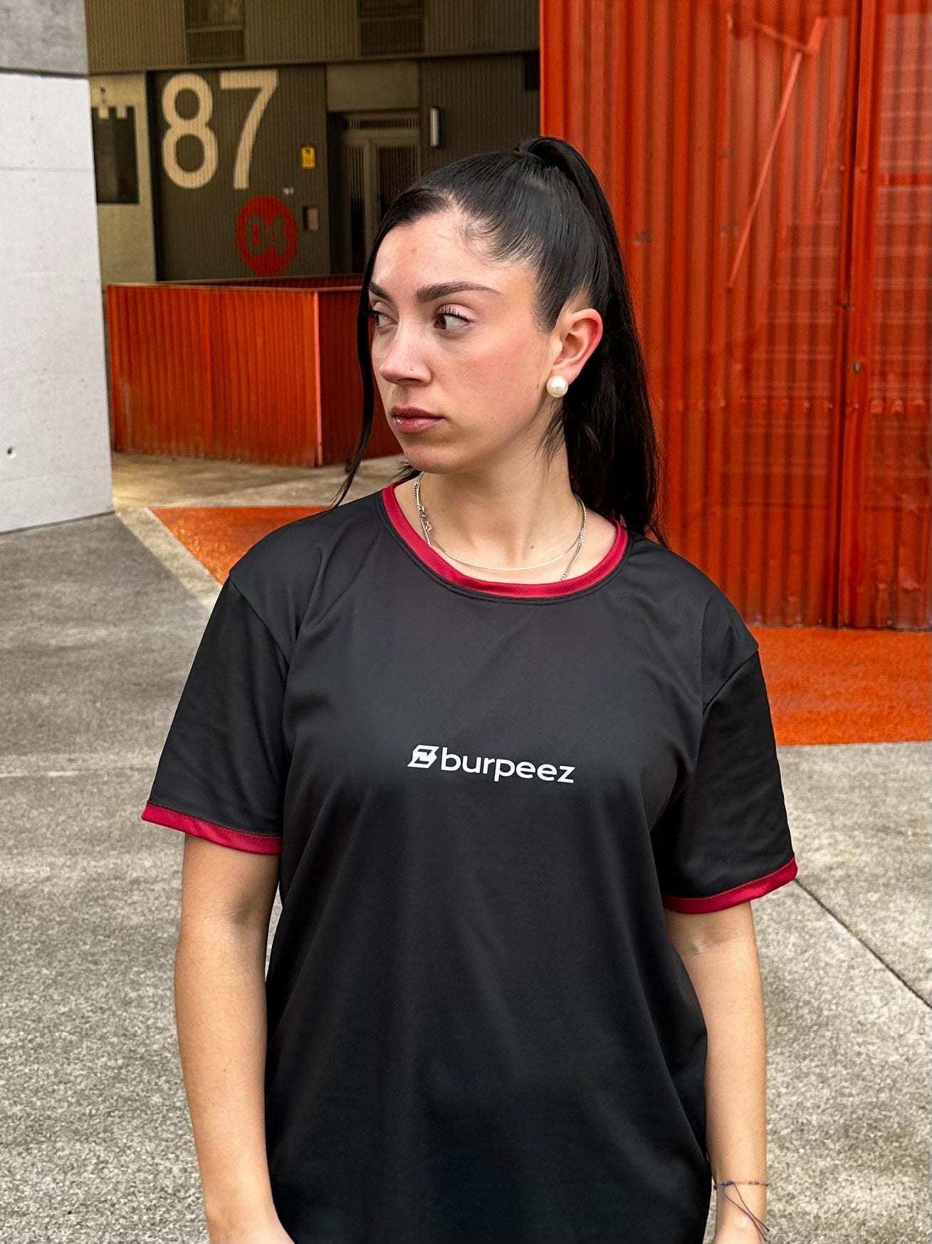 T-shirt technique Noir / Rouge Burpeez x CrossfitRollon